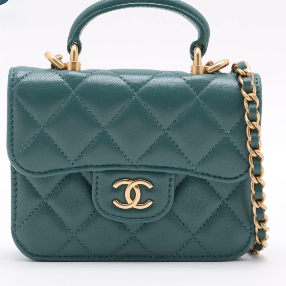 Chanel Quilted Green Handbag